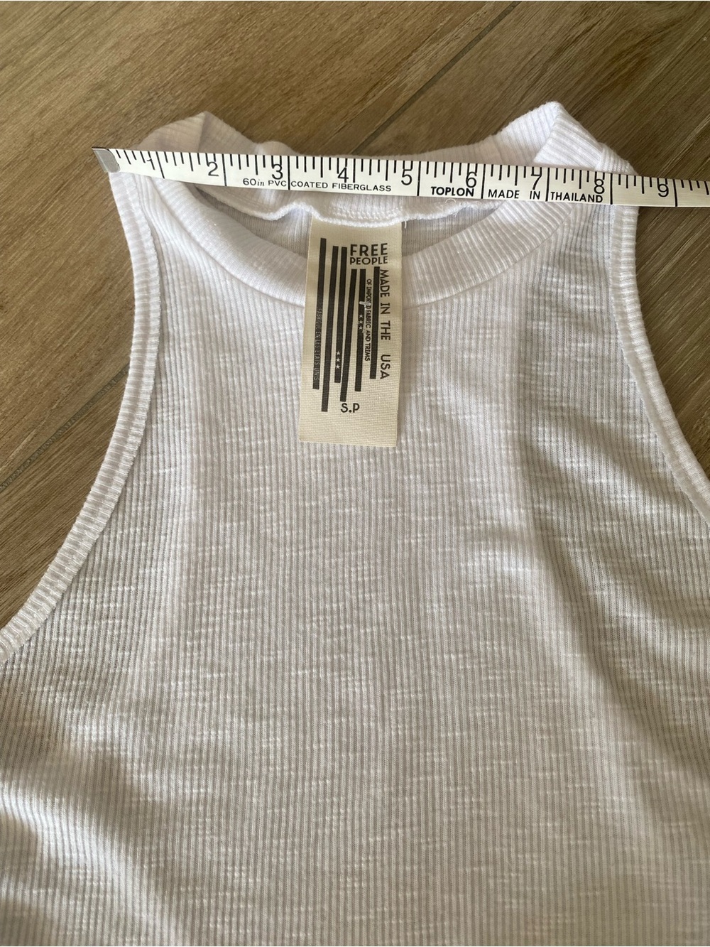 Free People Size Small White Ribbed Racerback Swing Tank - Picture 6 of 7
